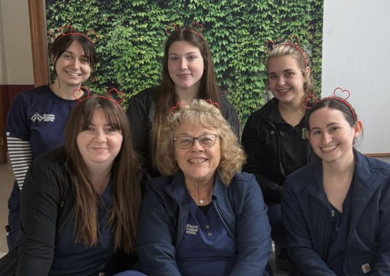 Carousel Slide 3: Our amazing team members rocking their Valentine's gear